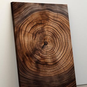 Wood Texture Canvas Print: Abstract Tree Ring Wall Art