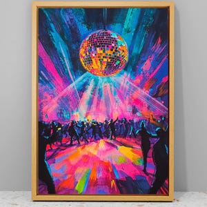 Disco Ball Canvas Print: 70s Retro Glam Wall Art