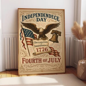 Fourth 4th Of July Poster, Vintage Star Spangled Banner Cover Art, 4th of July, Vintage American Flag Print, America Independence Day Art