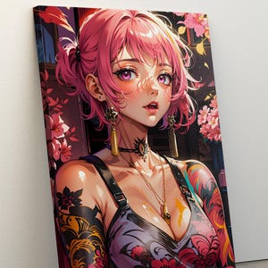 High-Quality Anime Girl Poster, Anime Wall Decor, Gift for Anime Lovers, Vibrant Colors, Dorm Room Decor, Anime Canvas, Print on Canvas Art