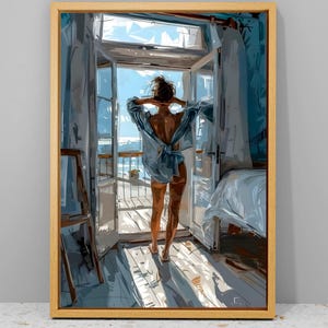 Art mural toile femme, décoration d'intérieur, peinture abstraite de femme, portrait de femme coloré, art mural mode, décoration d'intérieur esthétique, impression d'art femme