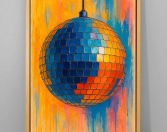 Gold Diskokugel Kunstdruck