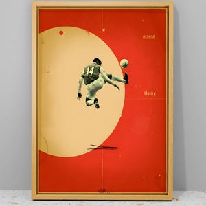 Thierry Henry canvas poster, Thierry Henry, poster voetbalspeler, voetbal kunst aan de muur, sport decor kunst, Arsenal poster, vijfde voor voetbalfan