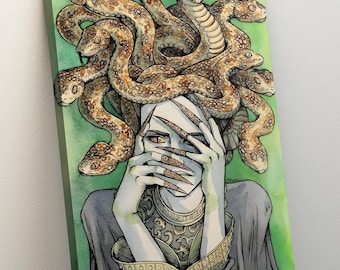 Medusa Art Print: Modern Mythology Illustration, Ready to Hang
