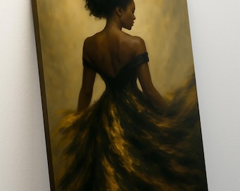 Abstrakte Kunst, Leinwand, aufhängefertig, schwarze Frau