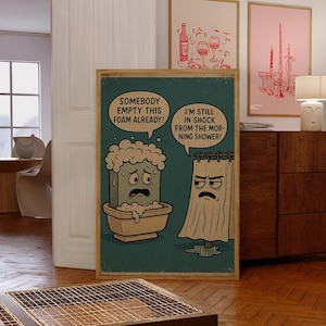Qualcuno ha già svuotato questa tela di schiuma, decorazione da parete per il bagno, poster divertente di carta igienica, arte da parete divertente, arte da parete per il bagno, stampa per il bagno