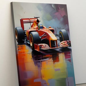 Abstract Formula 1 Painting Canvas, Red Formula 1 Wall Decor, Formula 1 Print, F1 Car, Oil Wall Art, Formula 1 Gifts, Legend Poster