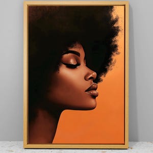 Afro Black Woman Wall Decor, Black Art Prints, African American Wall Art, Black Girl Decor, Black Art, Canvas Wall Art, Framed Poster Gifts