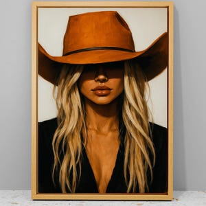 Abstract Cowgirl Poster Art, Cowboy Print, Western Art, Female Cowboy Aesthetic Decor, Rustic Farmhouse Decor, Cowgirl , Rustic Home Decor