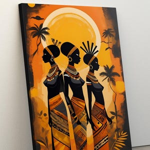 African Woman Canvas, African Inspired Art in Traditional Dress, African Canvas , Black Woman Art, Black Art, African-American Woman Canvas