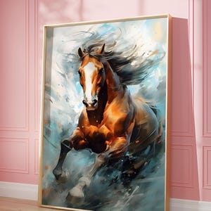 Abstract Horse Canvas Art: Ready to Hang Animal Wall Decor