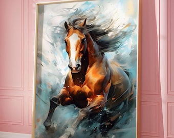 Abstract Horse Canvas Art: Ready to Hang Animal Wall Decor
