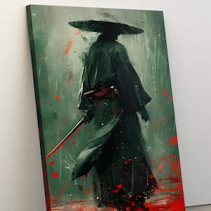 Samurai Canvas Painting, Samurai Poster, Samurai Man Canvas, Wall Art, Home Office Decor, Japan art, Japanese Gift, Printed Art on Canvas