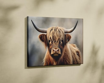 Bison Art Print, Bison Canvas Print, Bison Wall Art, American Bison Canvas, Ready to Hang, Farmhouse Decor, Buffalo Print, Rustic Home Decor