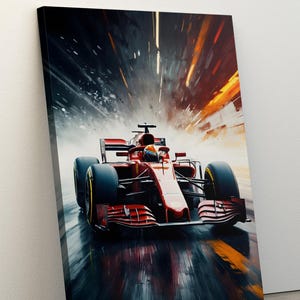 Formula 1 Canvas Painting, Canvas or Poster, Formula 1 Gifts, Formula One Prints, Race Car Wall Art, Garage Wall Decor, Gifts Poster for Him