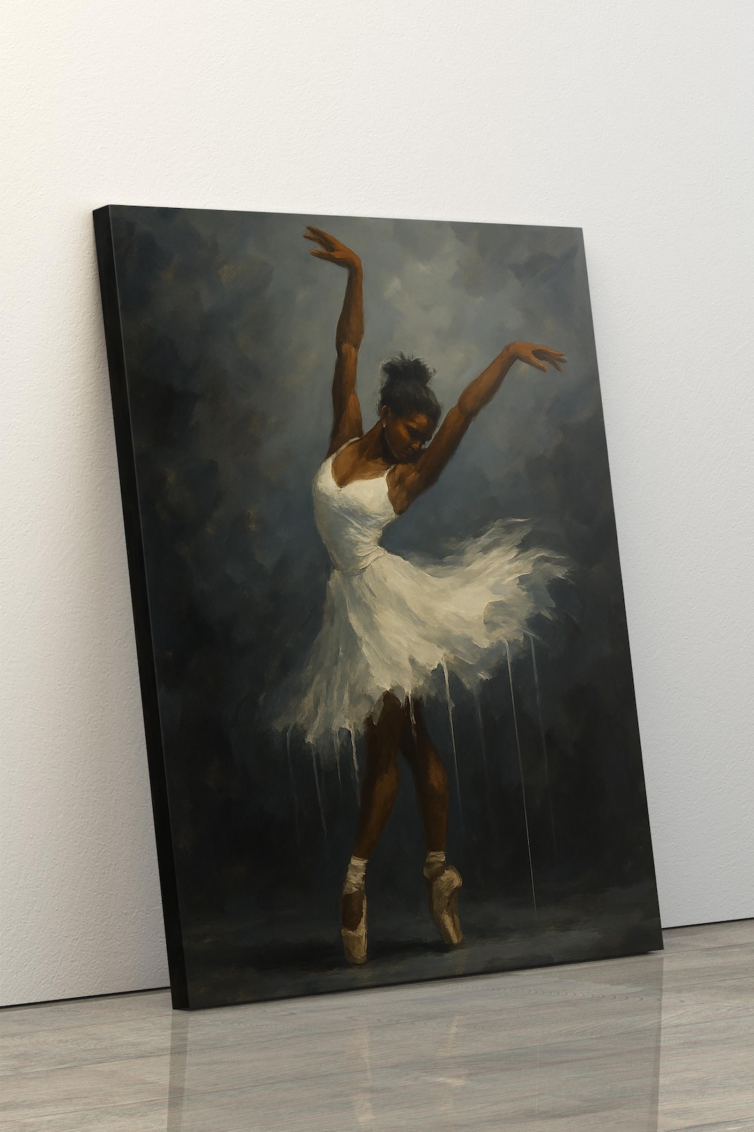 black-ballerina-art-woman-dancer-canvas-poster-etsy