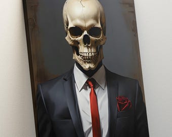 Skeleton Print, Halloween Wall Art, Halloween Decor, Halloween Poster, Halloween Print , Skeleton Art, Goth Poster, Skull Wall Decor