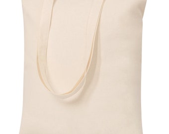 100% Cotton Canvas Bags for Grocery, Plain Tote Bags to Decorate, eco-friendly Canvas Reusable blank Tote Bags-Size 38x42cm+65cm long Handle