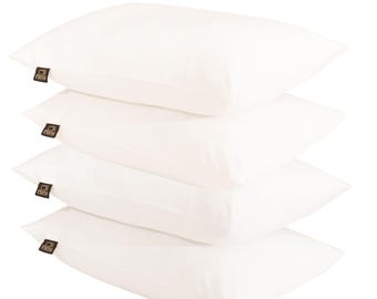 4 Pack-100% Cotton Housewife Pillowcases with Envelope Closure-Shrinkage & Fade Resistant 200 Thread Count- Size 50x75 cm (Pearl White)