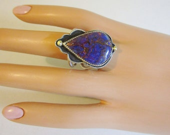 Purple Mohave Turquoise Ring Sterling Silver