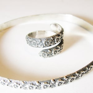 Bangle Bracelet and Matching Ring Sterling Silver