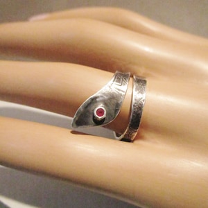 Snake with Ruby Eye Sterling Silver