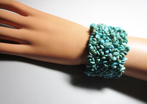 Vintage Natural Turquoise and Coral Bracelets Str… - image 8
