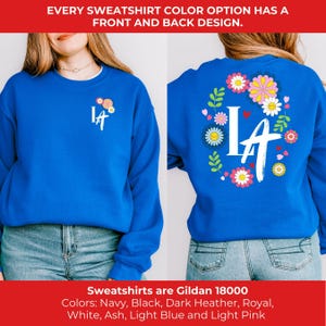 Los Angeles Dodgers Baseball Floral Sweatshirt Gift for Dodgers Fan, Dodgers Cherry Blossom Sweatshirt, Makes Perfect Gift for Baseball Fan