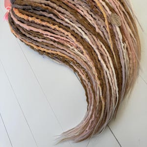 Pastel Crochet Dreadlock Extensions: Beige, Blonde, Pink Boho Dreads