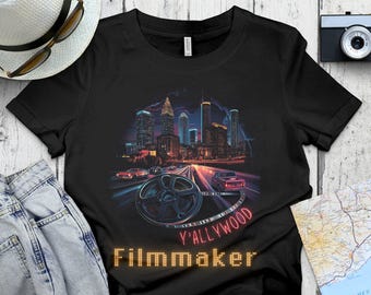 Filmmaker Atlanta maglietta troupe cinematografica maglietta produzione televisiva idea regalo per troupe cinematografica regalo per troupe televisiva produttore cinematografico bobina di pellicola maglietta unisex