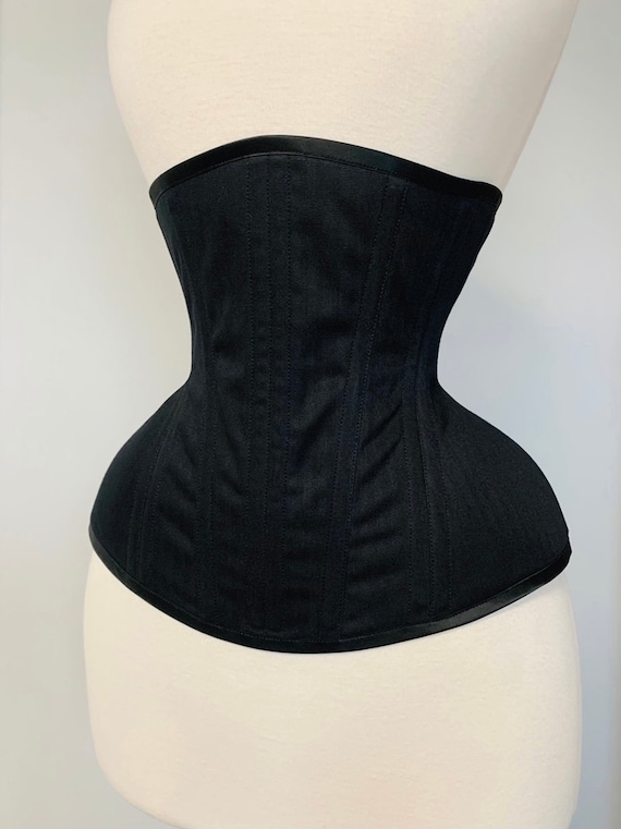 20 Black English Coutil Waist Training Conical Rib Tightlacing Corset.  Great Starter Corset. Shapewear, Bridal, Wedding Undergarment -  Canada