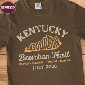 Kentucky Bourbon Trail Shirt, Custom Road Trip Souvenir Group Tee Espresso
