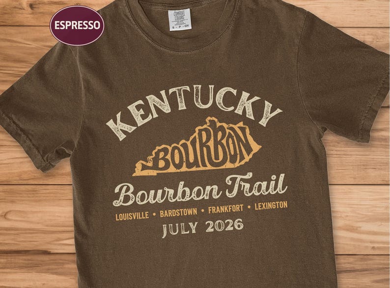 Kentucky Bourbon Trail Shirt, Custom Road Trip Souvenir Group Tee Espresso