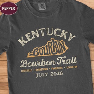 Kentucky Bourbon Trail Shirt, Custom Road Trip Souvenir Group Tee Pepper
