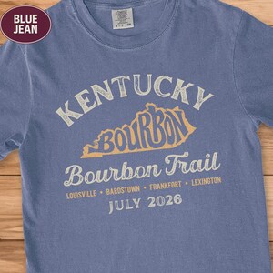 Kentucky Bourbon Trail Shirt, Custom Road Trip Souvenir Group Tee Blue Jean