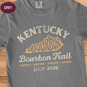 Kentucky Bourbon Trail Shirt, Custom Road Trip Souvenir Group Tee Grey