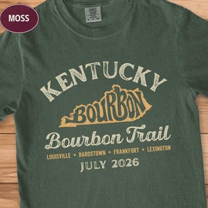 Kentucky Bourbon Trail Shirt, Custom Road Trip Souvenir Group Tee Moss