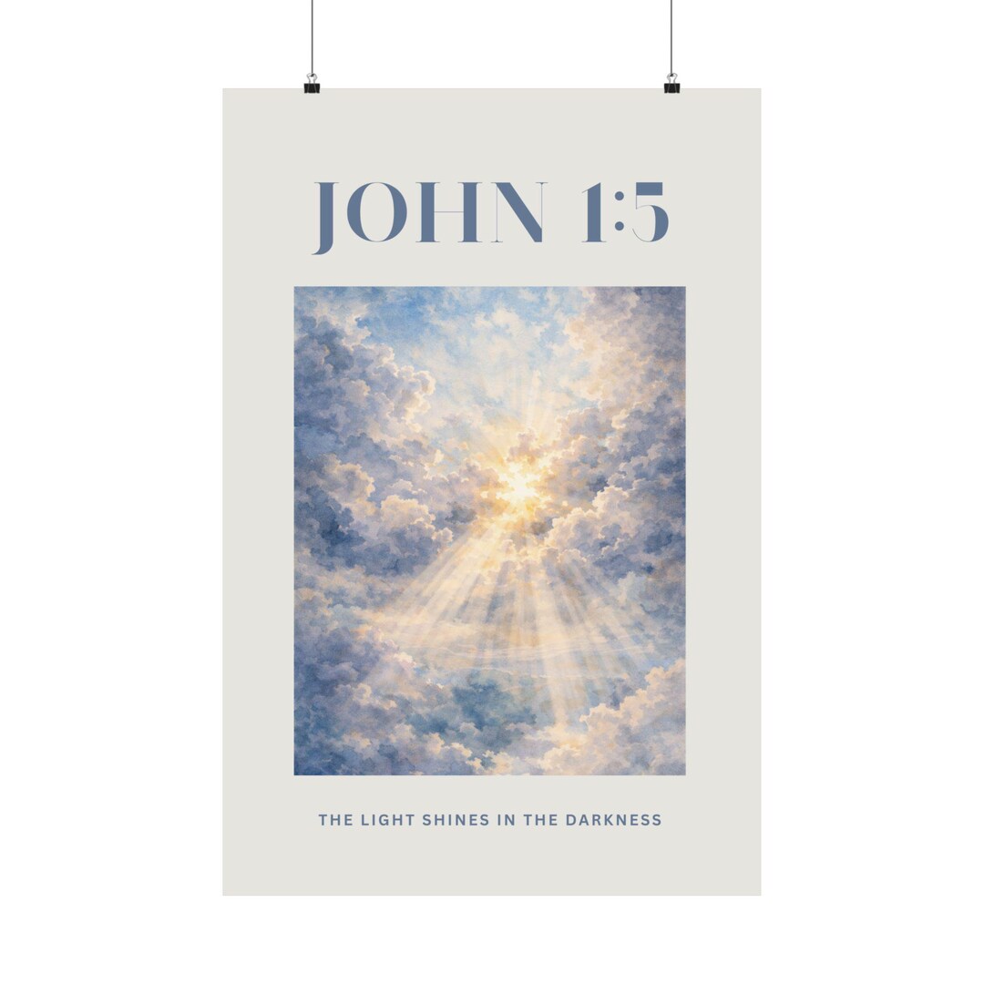 John 1:5 Bible Verse Wall Art | Christian Scripture Print | the Light ...