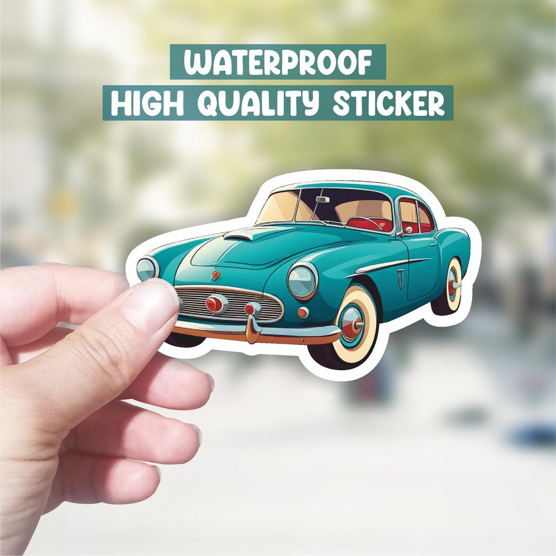 Blue Retro Car Stickers Blue Car Stickers Vintage Car Stickers Blue ...