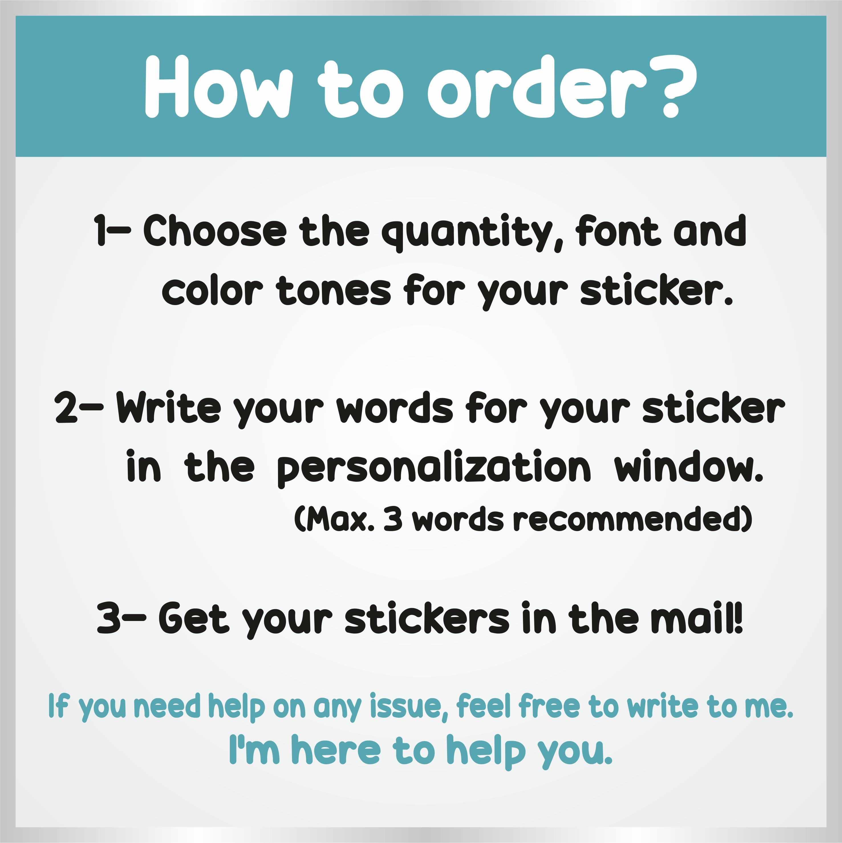 Personalized Text Sticker | Custom Sticker| Water Bottle Stickers ...