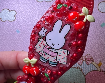 Kawaii Charm Motel Keychain: Miffy Cherry Kimono