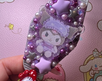Kawaii Charm Motel Keychain: Coquette Sleepy Kuromi