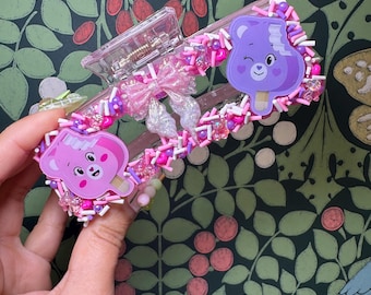 Kawaii Large Charm Hair Claw - Purple & Pink Bear Popsicles