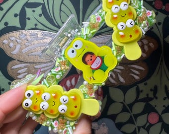 Kawaii Charm Large Hair Claw - Keroppi Monchhichi
