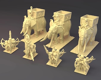 Araby Hero On Elephant - 10mm - Warmaster - Games Workshop - Miniatura NON DIPINTA - 3