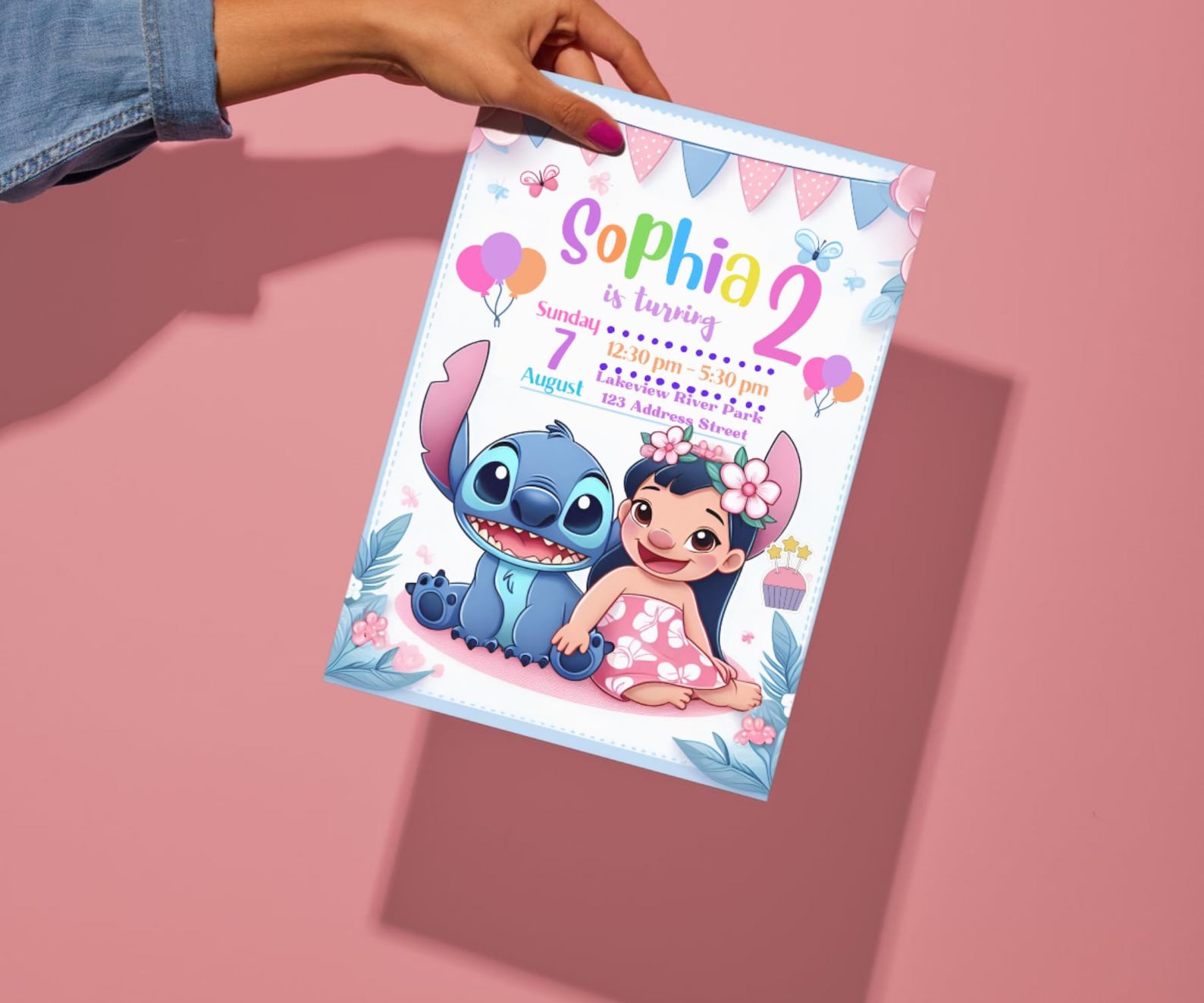Lilo and Stitch Birthday Invitation Editable &amp; Printable Template Cute ...