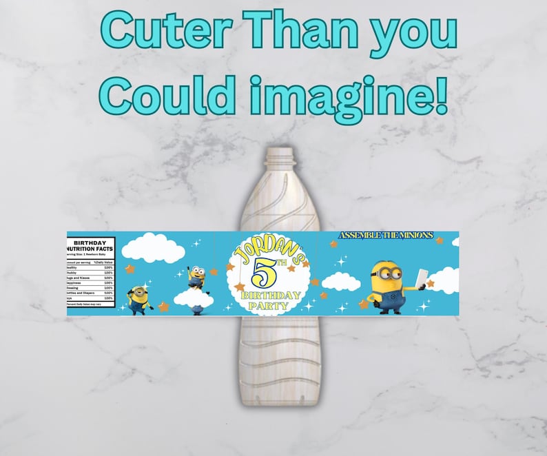 Minions Water Bottle Label Template, Printable Minions Bottle Label ...
