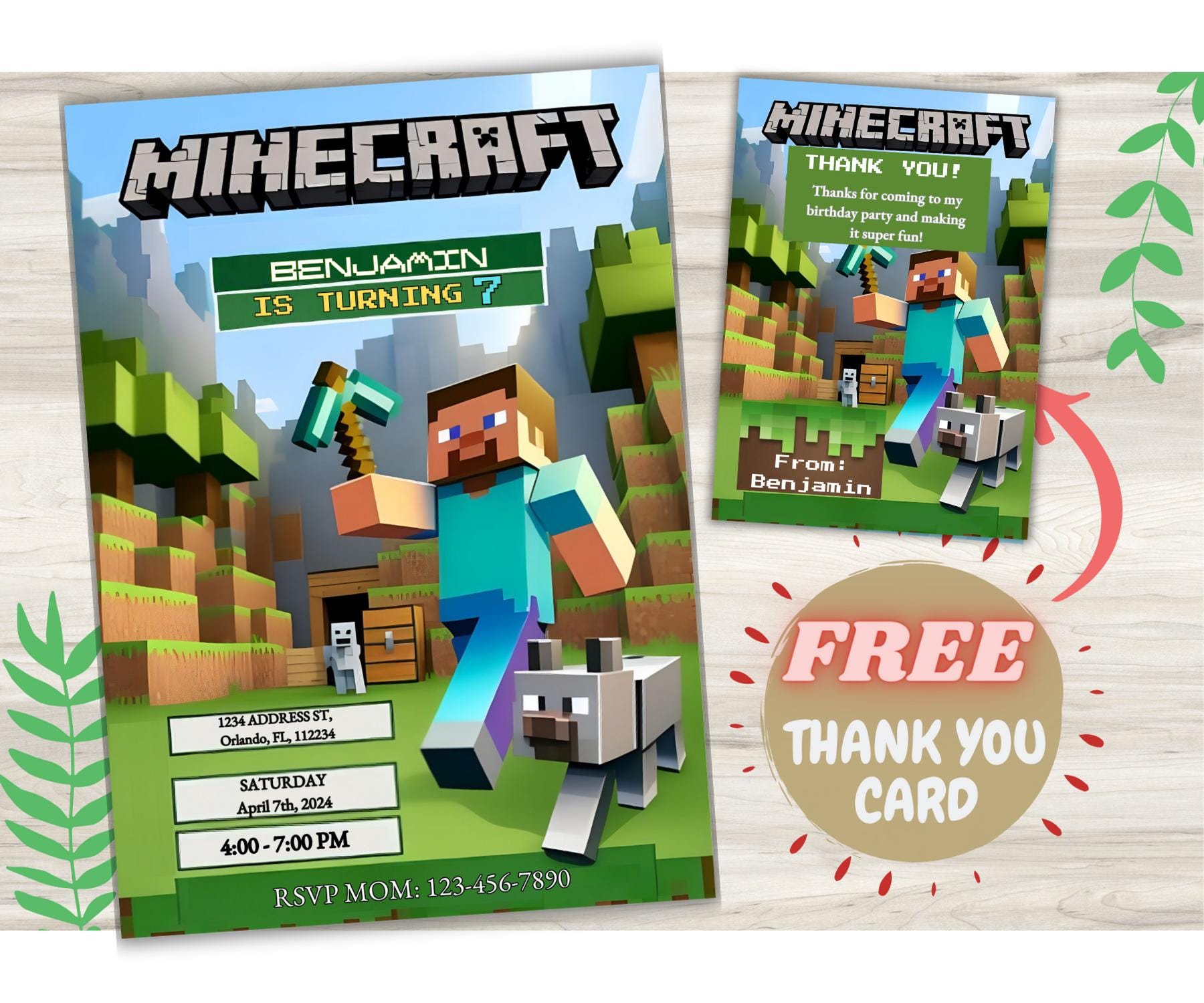 Minecraft Inspired Printable Invitations Page Six Minecraft Inspired Printable Invitations Page Six