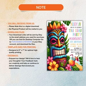 Create lasting memories with our Aloha Tropical Party Invitation! Designed for luau birthdays, Hawaiian-themed parties, or summer festivities, this colorful, customizable digital invite is easy to personalize. Add your details, download instantly, and print at home or any print shop. Its vibrant tropical design sets a cheerful tone for your celebration. Quick, convenient, and fully editable, this digital invitation is the perfect way to invite guests and kick off your island-inspired event!