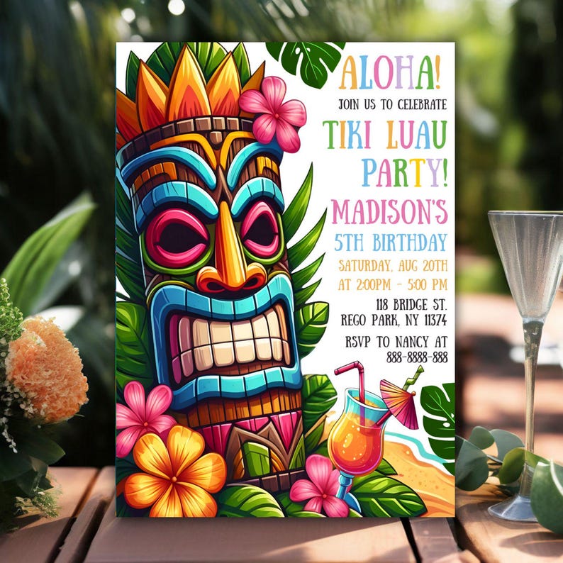 Host your dream Hawaiian birthday with our Editable Aloha Tropical Party Invitation! Featuring colorful, tropical motifs, this invite is perfect for luaus, beach parties, or summer celebrations. Easily personalize with your party details and download instantly. The digital file ensures quick access for printing at home or professional shops. Celebrate in paradise style with this versatile, eye-catching invitation—fun, vibrant, and fully customizable to match your events theme!